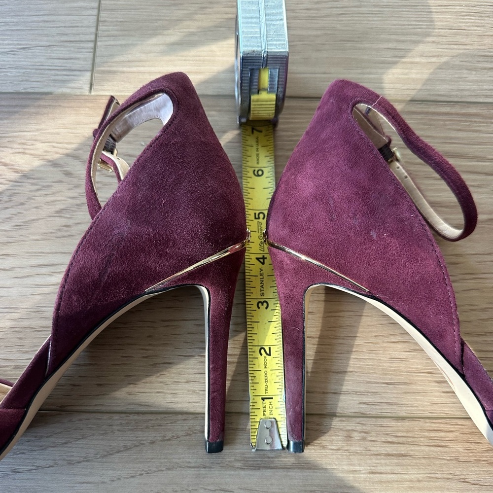 Michael Kors Burgundy Suede Ankle-Strap Heel size 8.5 - Picture 2 of 8
